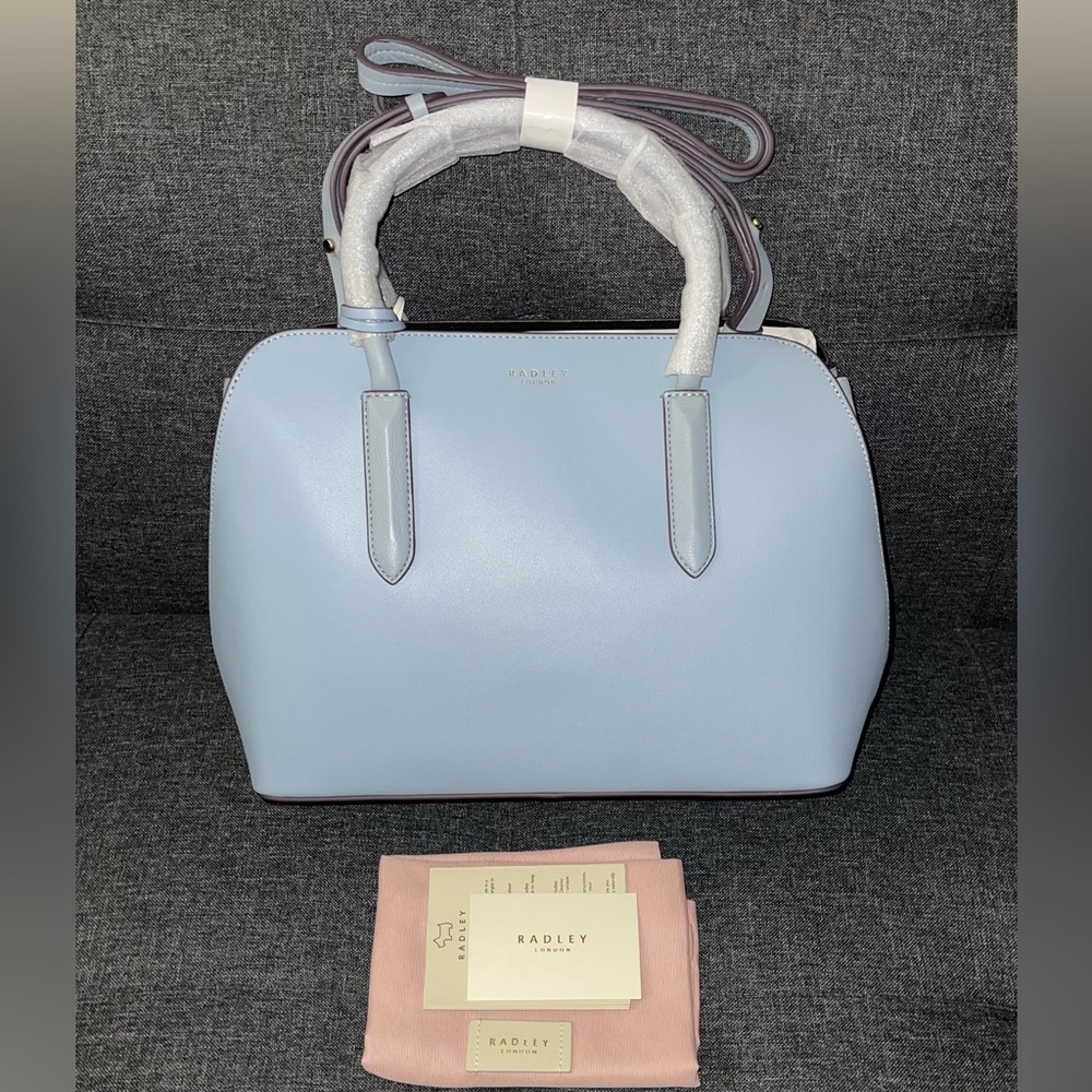 NWT Radley London Liverpool Street 2.0 Medium Ziptop Multiway Satchel Bag Blue